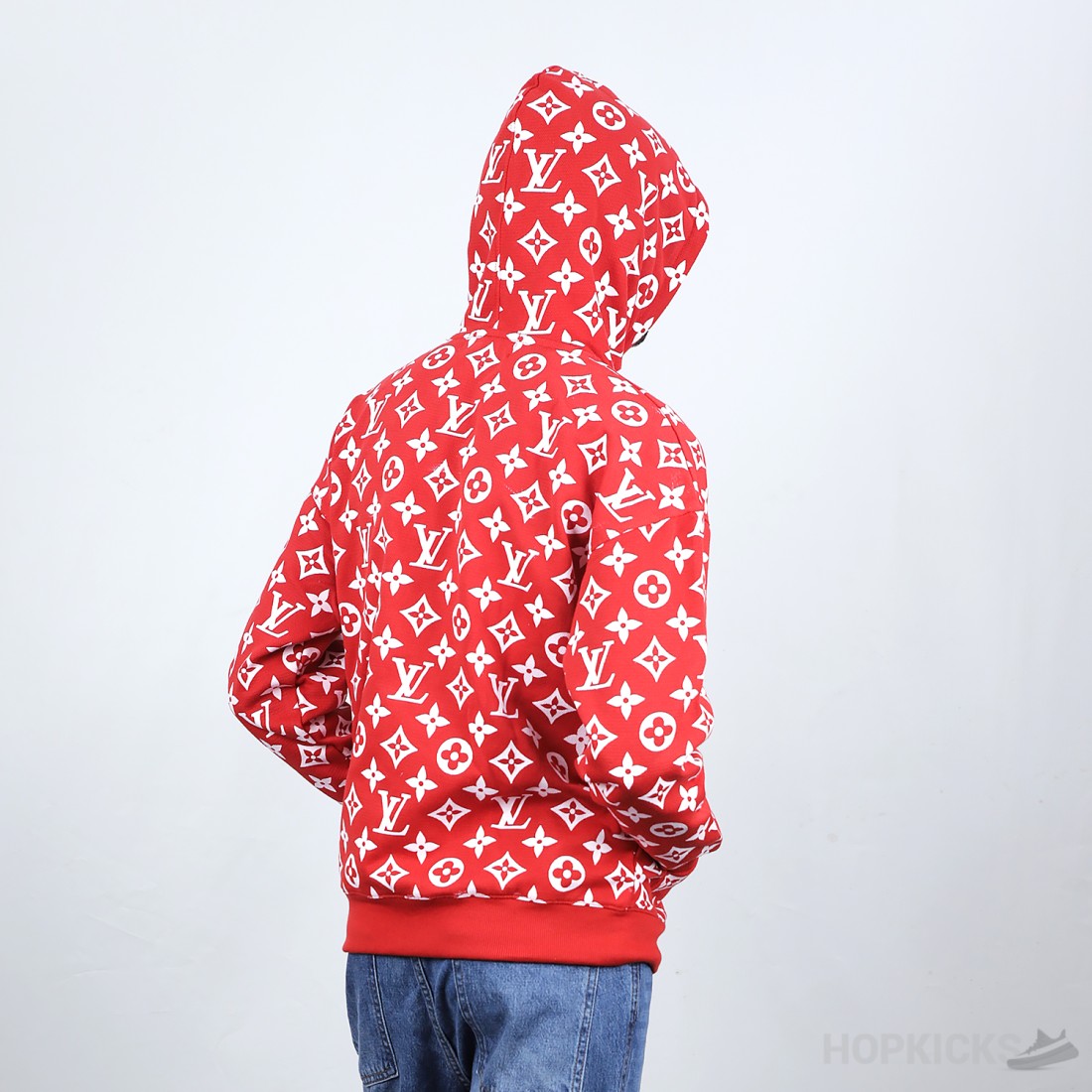 Lv red hoodie best sale